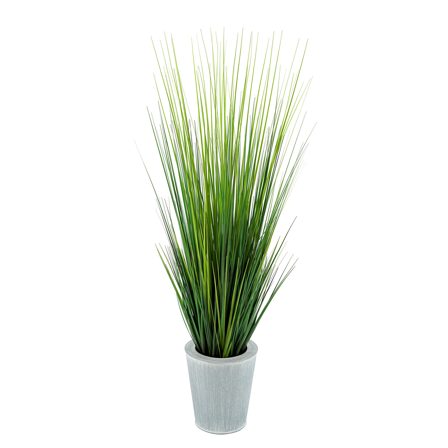 Faux Grass in Farmhouse Zinc Vessel