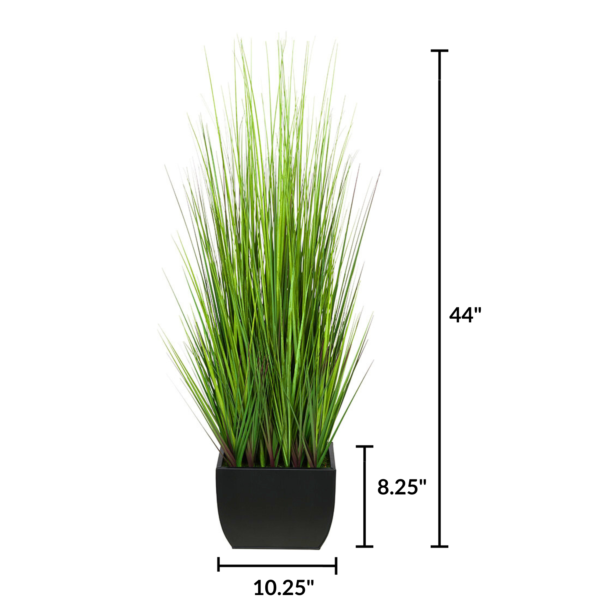 Faux 44-inch Grass in Large Rectangle Zinc