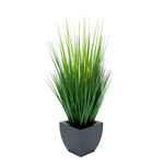 Faux Grass in Black Tapered Zinc Cube