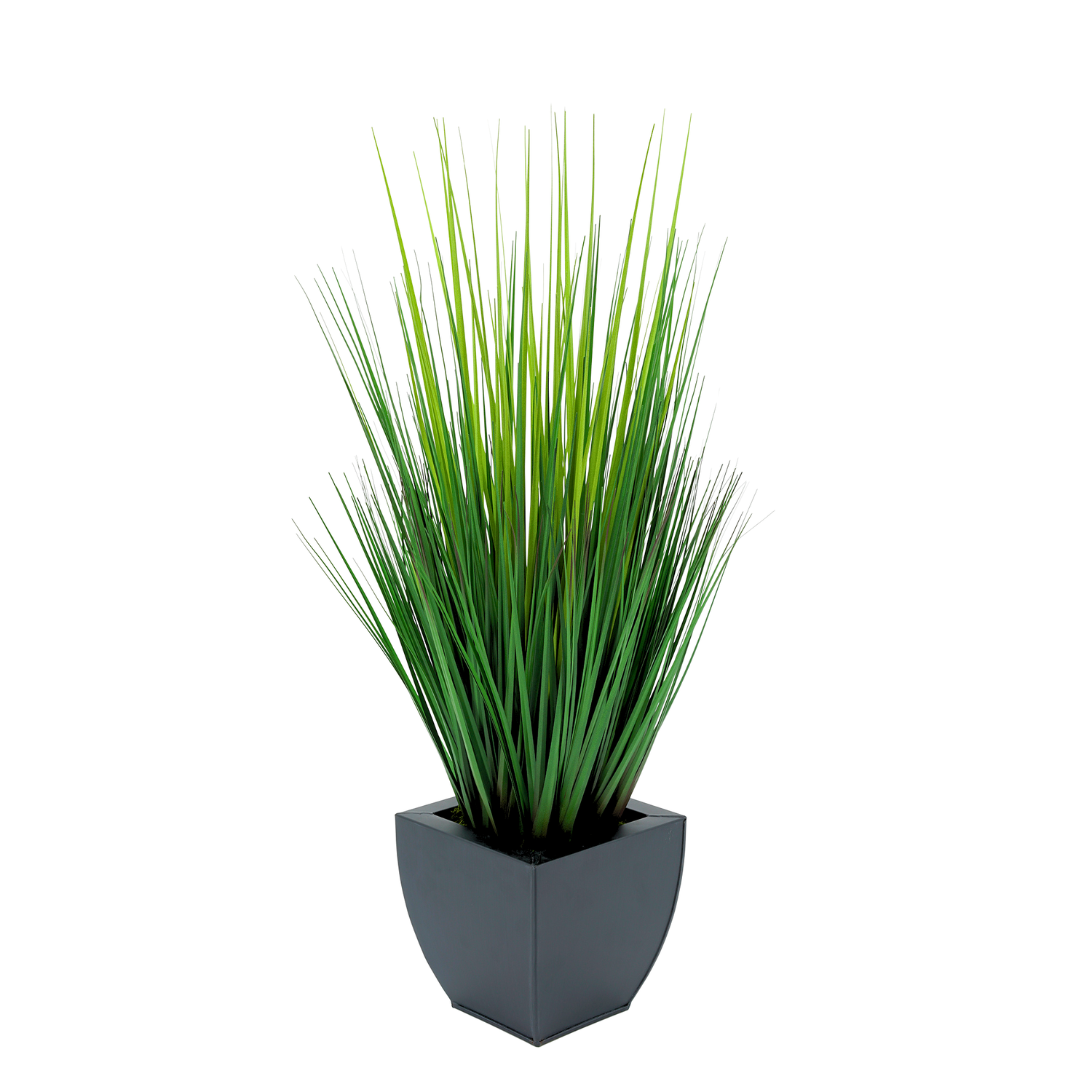 Faux Grass in Black Tapered Zinc Cube