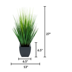 Faux Grass in Black Tapered Zinc Cube Measurements