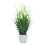 Faux Grass in Cream Tapered Zinc Cube