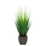 Faux Grass in Matte Brown Tapered Zinc Cube