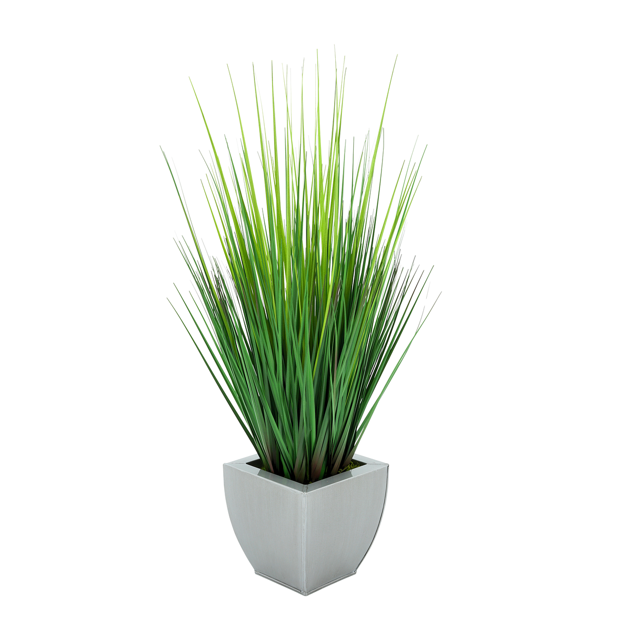 Faux Grass in Silver Tapered Zinc Cube