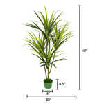 Faux 4ft Dracaena Tree with 4 Heads measurements