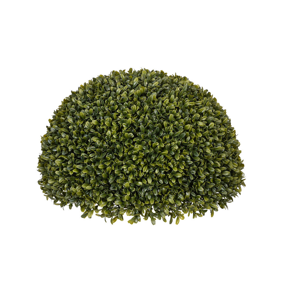 Artificial boxwood ball against a white background