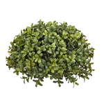 Artificial boxwood ball against a white background