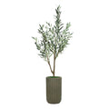 58" Olive Tree in Cement Gray Ceramic