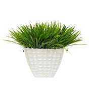 25" Wild Grass in Glossy White Ceramic