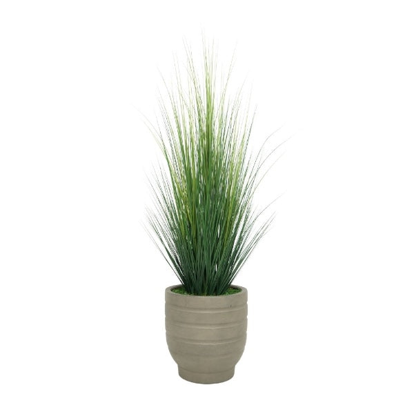 66" Grass in Cement Gray Horizontal Ribbed Ceramic