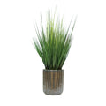 30" Grass in Glazed Black Ceramic