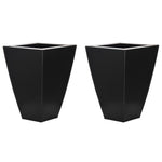 Tapered Square Small Zinc Vase - Set of 2