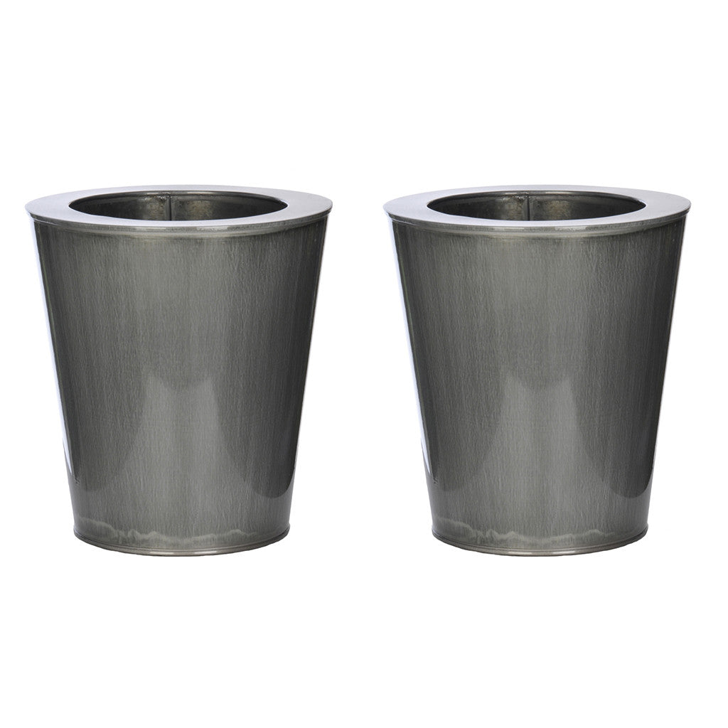 Round Small Zinc Vase - Set of 2 Vases