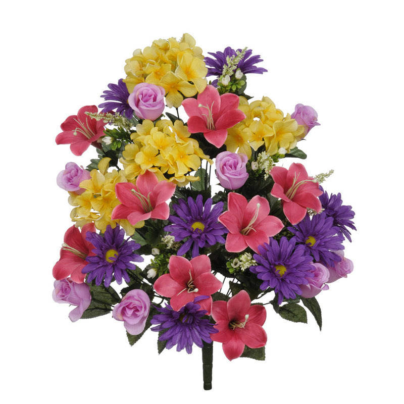 Artificial 24" Hydrangea/Lily/Rose Bush - House of Silk Flowers®
 - 2