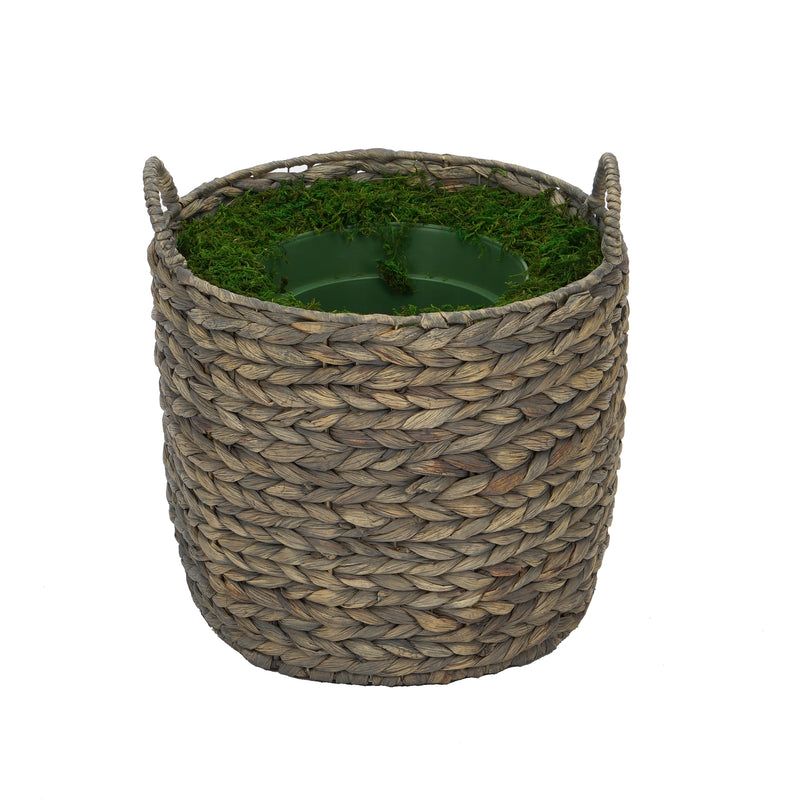 Grey Round Water Hyacinth Basket