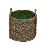 Large Braided Water Hyacinth Basket Planter Pot-in-a-Pot