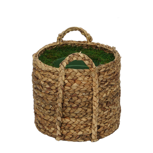 Large Braided Water Hyacinth Basket Planter Pot-in-a-Pot
