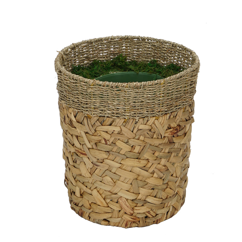 Large Mixed Seagrass/Water Hyacinth Basket Planter Pot-in-a-Pot