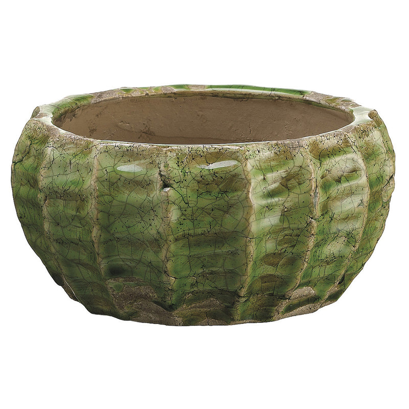 Green 4.5" Terra Cotta Bowl Vase/Planter - House of Silk Flowers®
