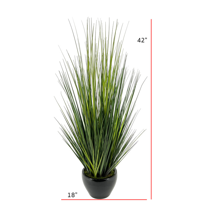 Faux 42" Grass in Fishbowl Ceramic