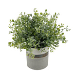 Faux Eucalyptus in White/Bronze/Grey Ceramic Vase