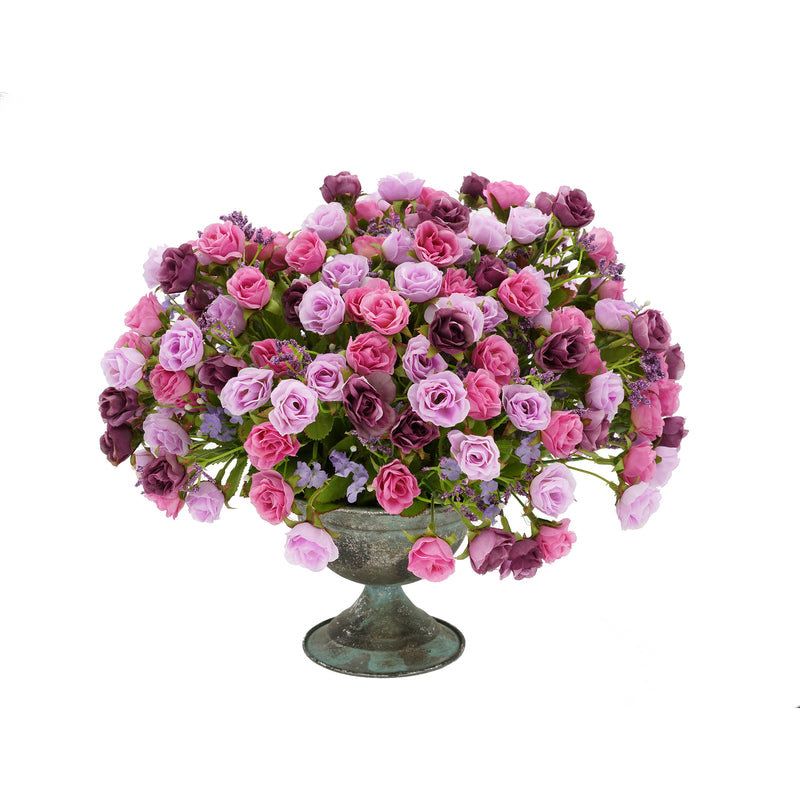 Shabby Chic® Purple/Lavender Mini Roses in Verdigris Metal Urn