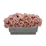 Shabby Chic® Antique Pink Roses in Distressed Zinc Ledge Planter