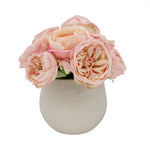 Shabby Chic® Wonky Pink Cabbage Roses in Off-White Ceramic Vase