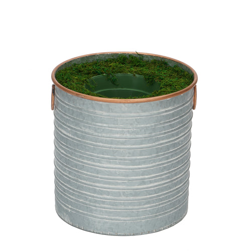 Large Copper-Rim Metal Planter Pot-in-a-Pot