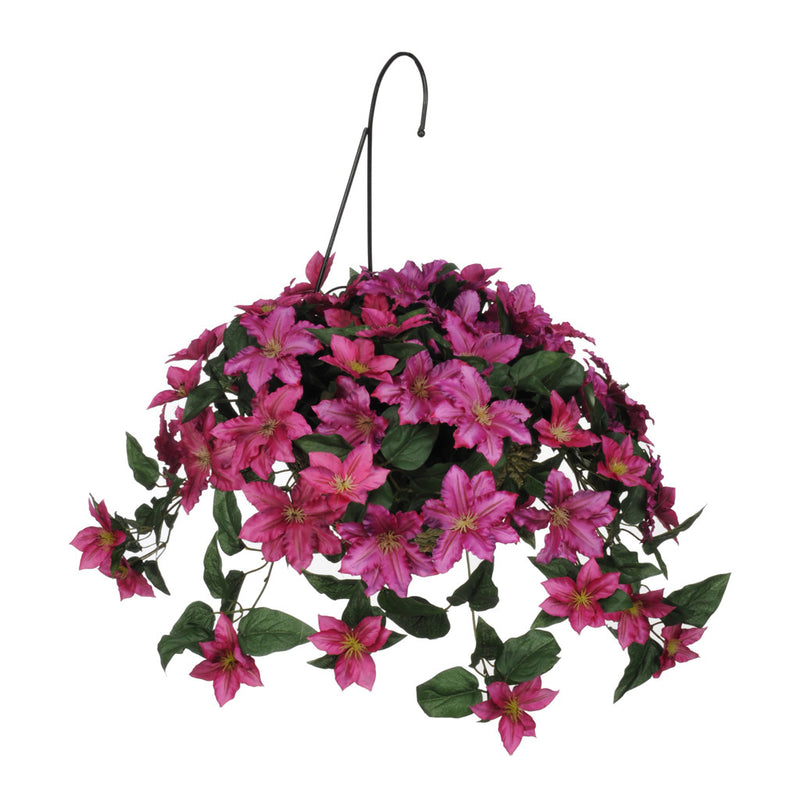 Artificial Clematis Hanging Basket - House of Silk Flowers®
 - 1
