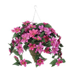 Artificial Clematis Hanging Basket - House of Silk Flowers®
 - 4
