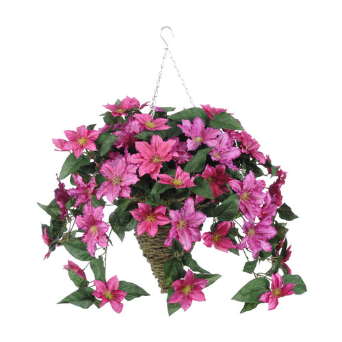 Artificial Clematis Hanging Basket - House of Silk Flowers®
 - 4