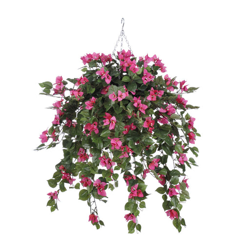 Artificial Mini Bougainvillea Hanging Basket - House of Silk Flowers®
 - 2
