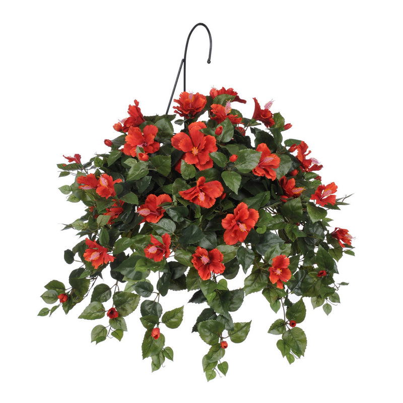Artificial Hibiscus Hanging Basket - House of Silk Flowers®
 - 3