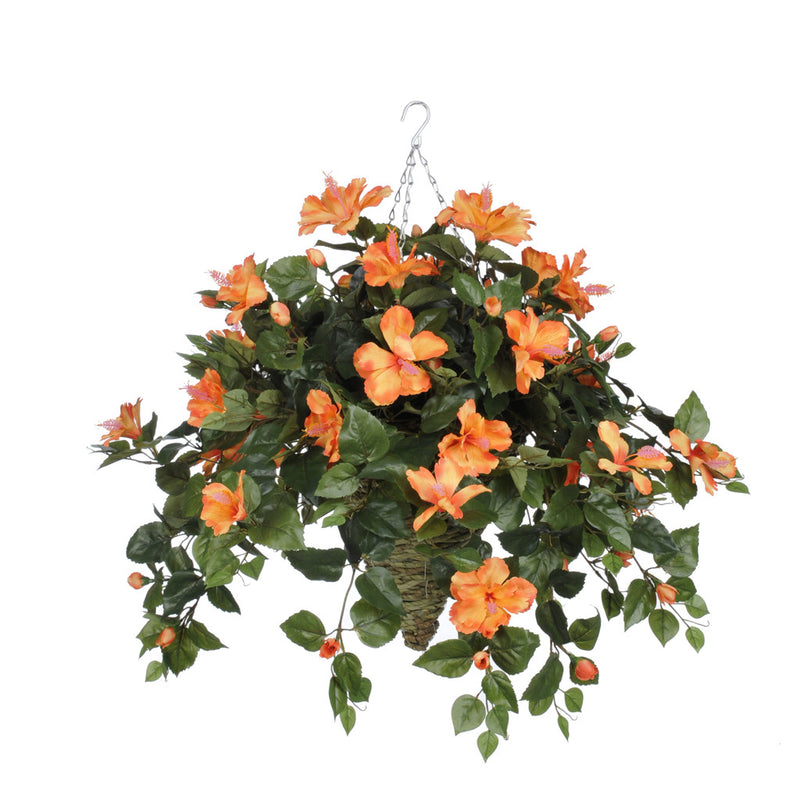 Artificial Hibiscus Hanging Basket - House of Silk Flowers®
 - 7