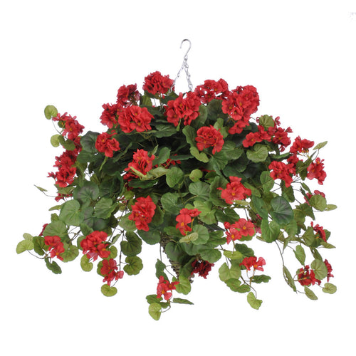 Artificial Geranium (WT) Hanging Basket - House of Silk Flowers®
 - 3
