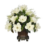 Artificial Magnolia with Asparagus Fern in Traditional Urn - House of Silk Flowers®
 - 1