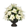 Artificial Magnolia with Asparagus Fern in Garden Urn - House of Silk Flowers®
 - 2