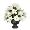 Artificial Magnolia with Asparagus Fern in Garden Urn - House of Silk Flowers®
 - 4