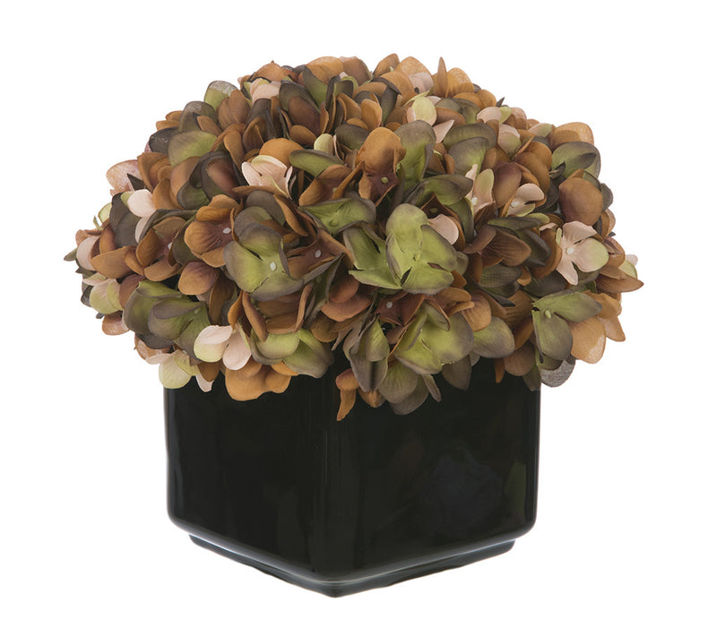 Artificial Hydrangea in Small Black Cube Ceramic - House of Silk Flowers®
 - 11