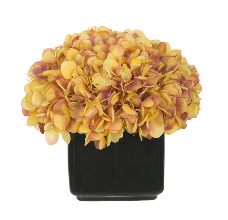 Artificial Hydrangea in Small Black Cube Ceramic - House of Silk Flowers®
 - 24