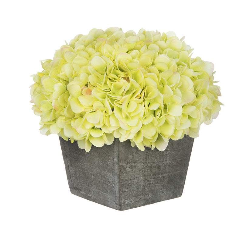 Artificial Hydrangea in Grey-Washed Wood Cube - House of Silk Flowers®
 - 9