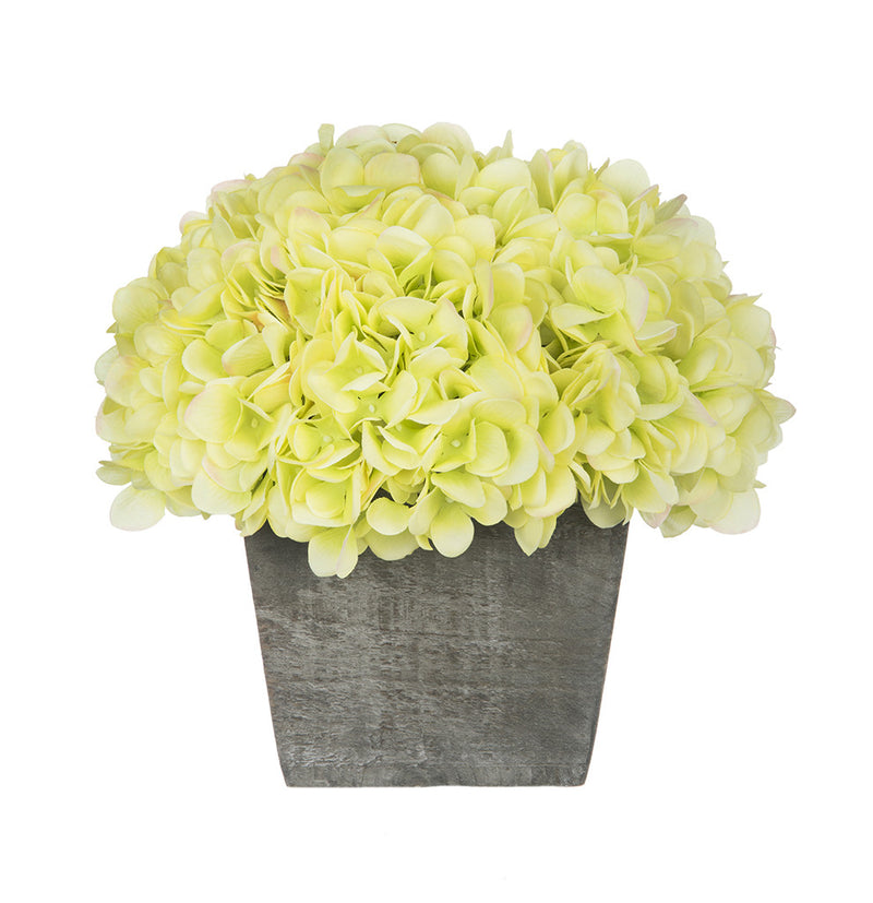 Artificial Hydrangea in Grey-Washed Wood Cube - House of Silk Flowers®
 - 10