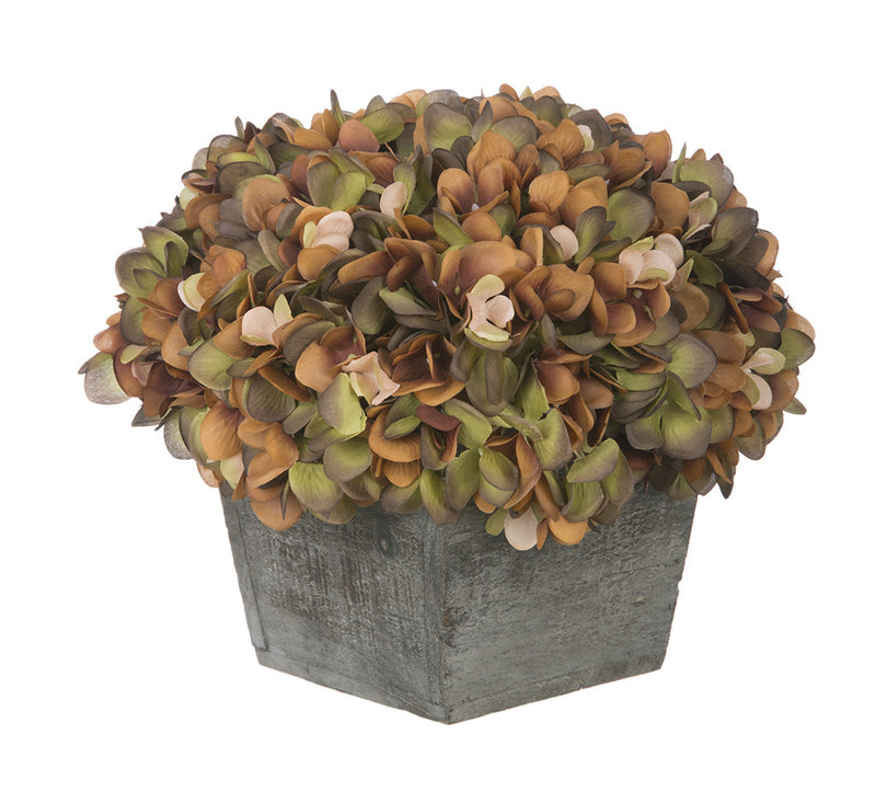 Artificial Hydrangea in Grey-Washed Wood Cube - House of Silk Flowers®
 - 11