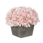 Artificial Hydrangea in Grey-Washed Wood Cube - House of Silk Flowers®
 - 1