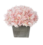 Artificial Hydrangea in Grey-Washed Wood Cube - House of Silk Flowers®
 - 2