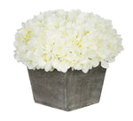 Artificial Hydrangea in Grey-Washed Wood Cube - House of Silk Flowers®
 - 3