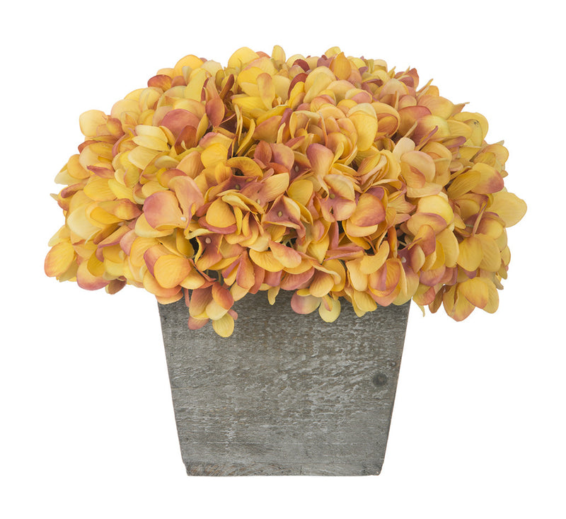 Artificial Hydrangea in Grey-Washed Wood Cube - House of Silk Flowers®
 - 24