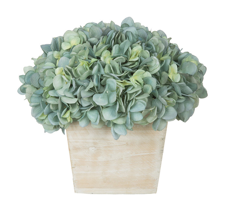 Artificial Hydrangea in White-Washed Wood Cube - House of Silk Flowers®
 - 6