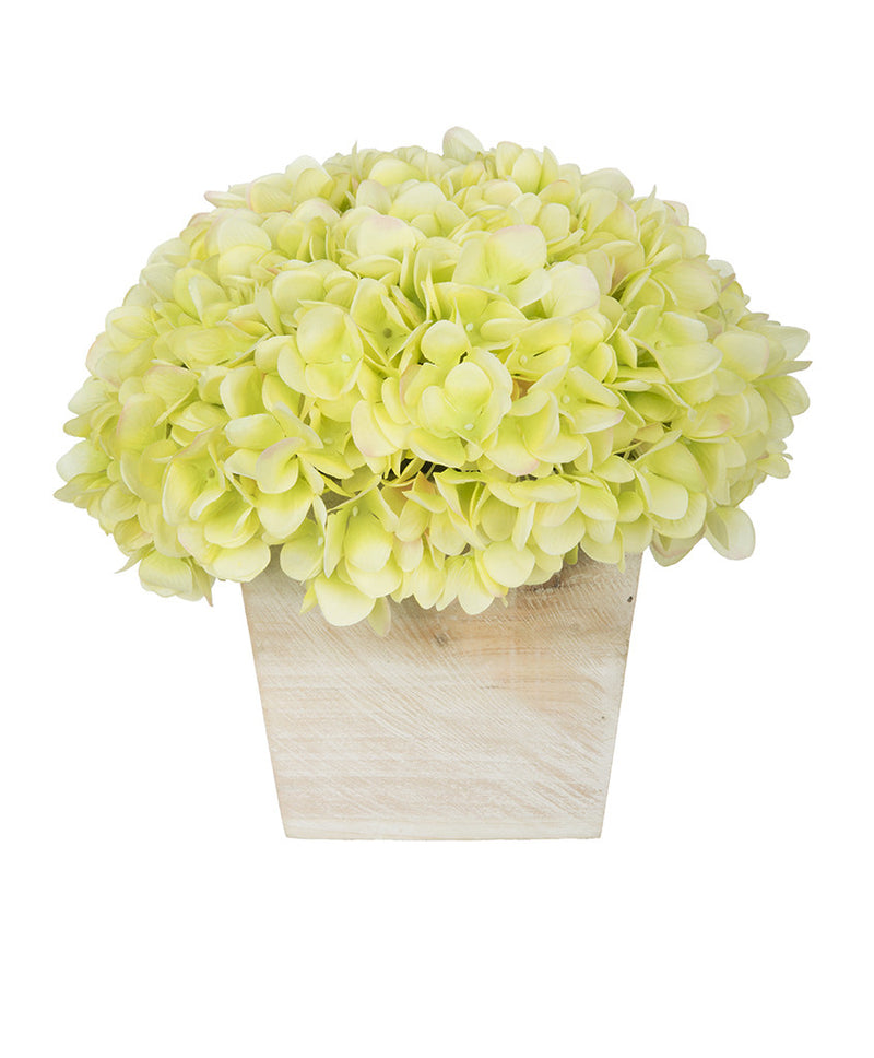 Artificial Hydrangea in White-Washed Wood Cube - House of Silk Flowers®
 - 10